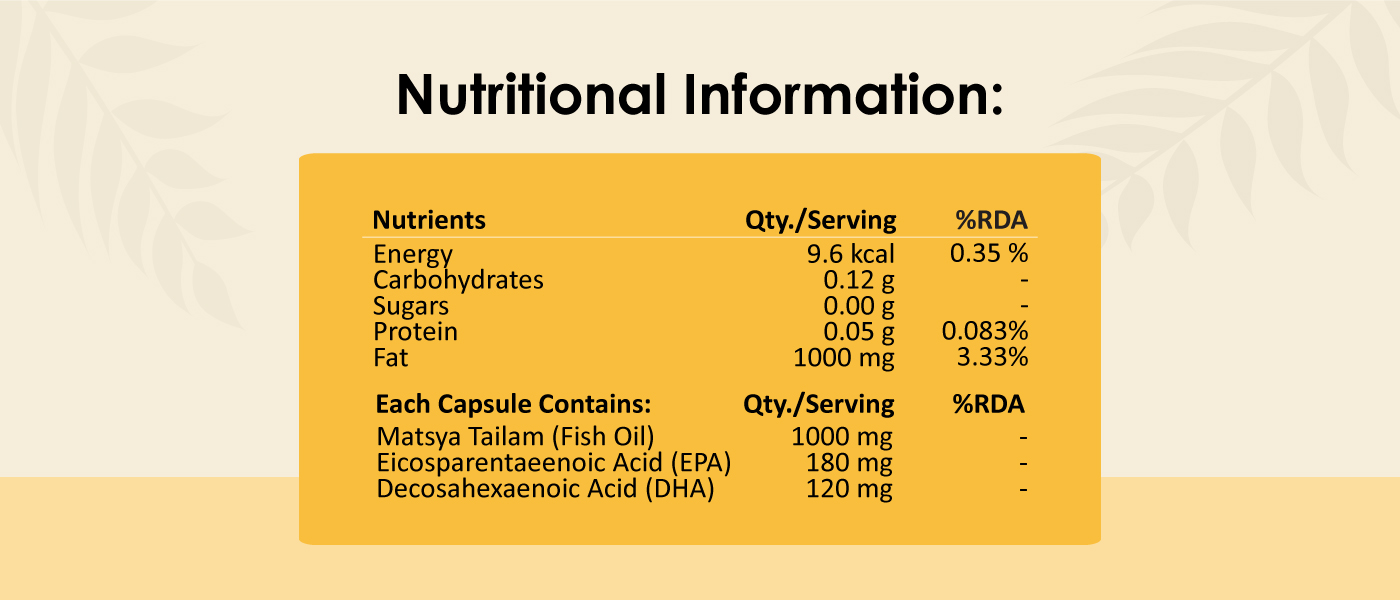 omega 3 fish oil tablets nutritional information